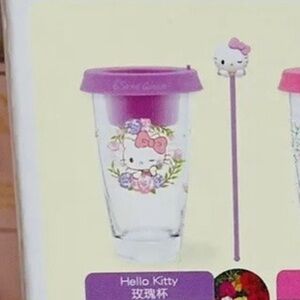 Hello Kitty Glass with Straw and Mold Set